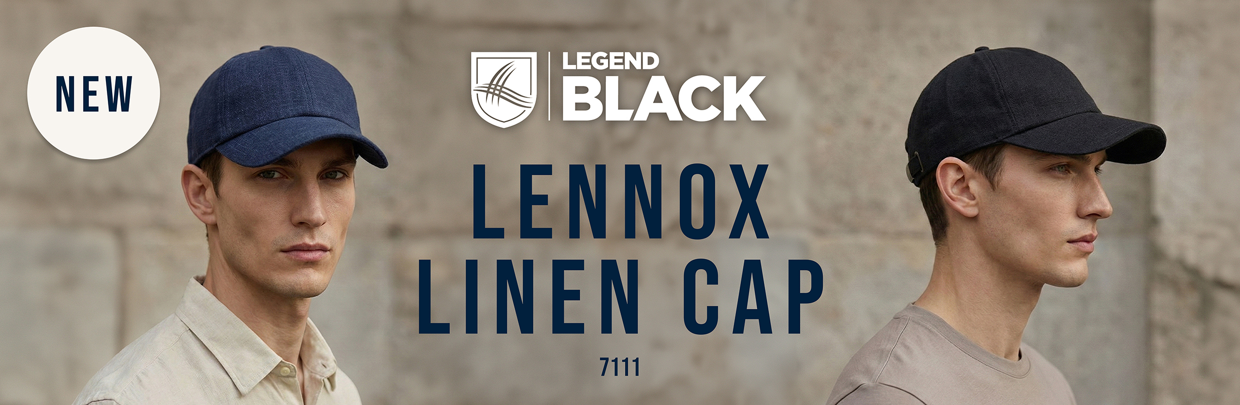 7111 Legend Black Lennox Linen Cap